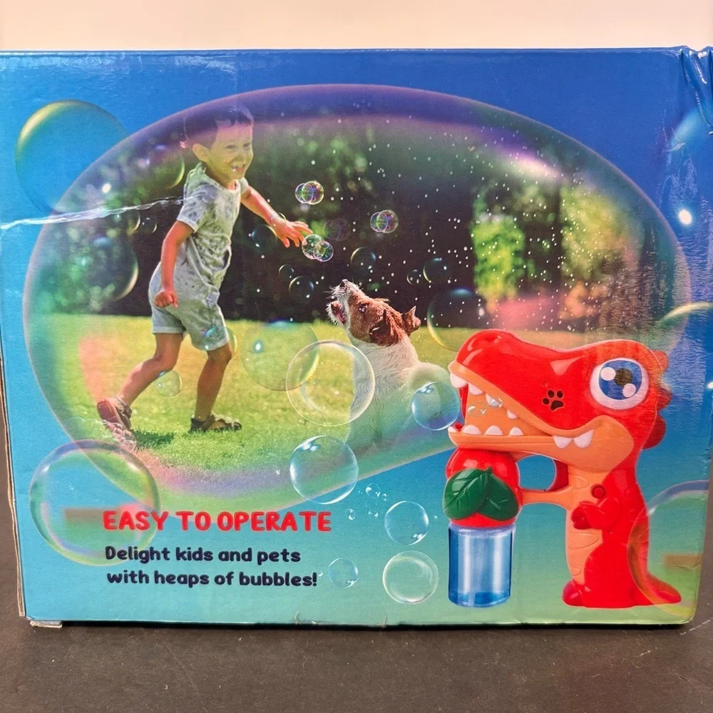 Dinosaur Bubble Gun Fun For Kids 3+ Battery Power Endless Fun Outdoor